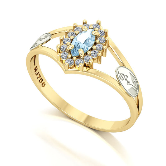 Anel de Formatura Biologia Legacy Ouro 18k