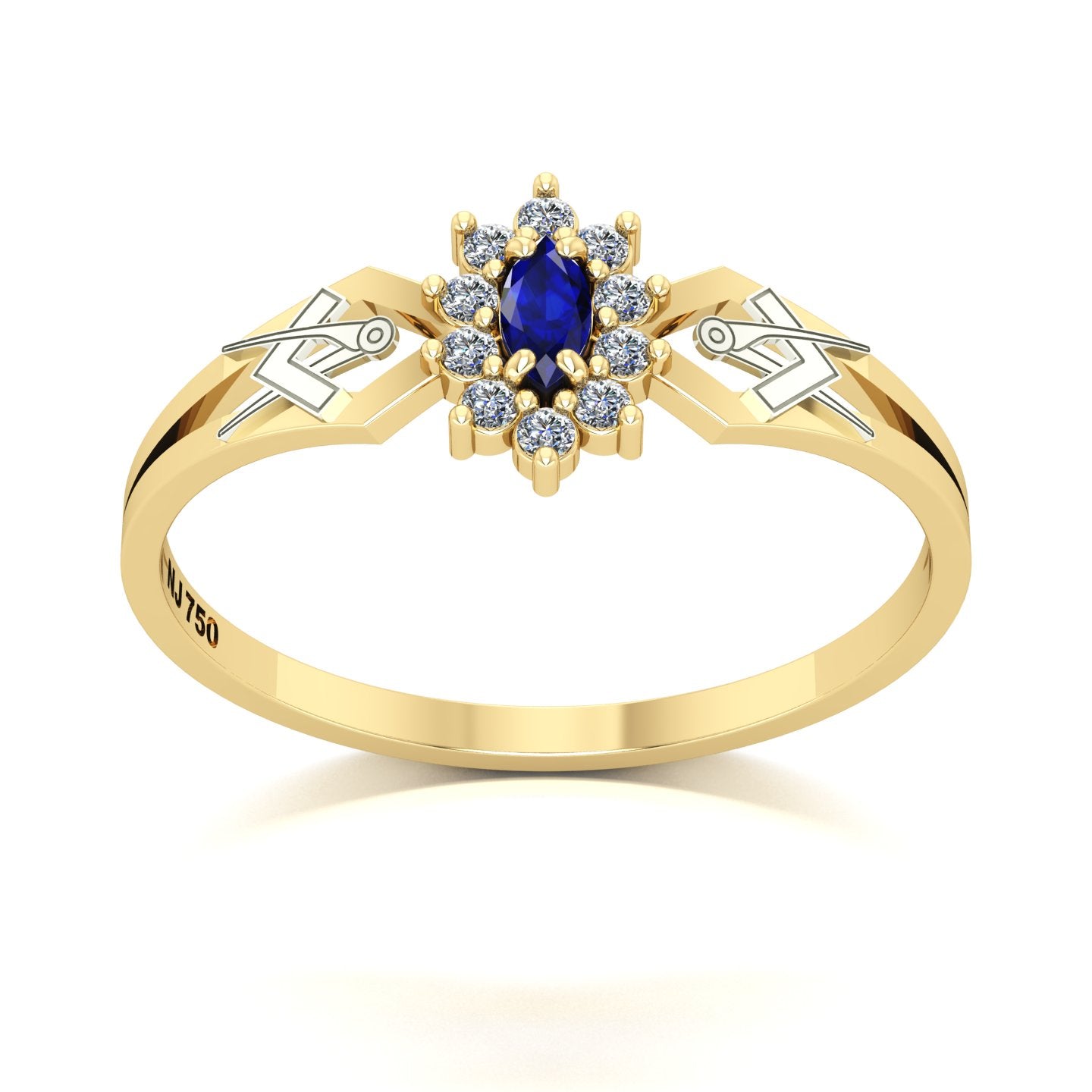 Anel de Formatura de Arquitetura Lovely Ouro 18k