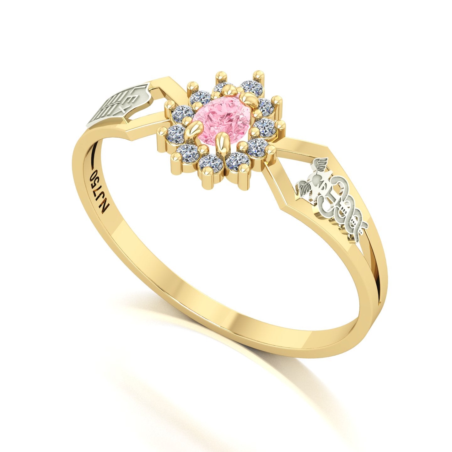 Anel de Formatura de Ciências Contábeis Lovely III Ouro 18k