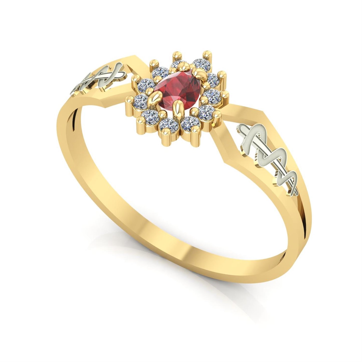 Anel de Formatura de Odontologia Lovely III Ouro 18k