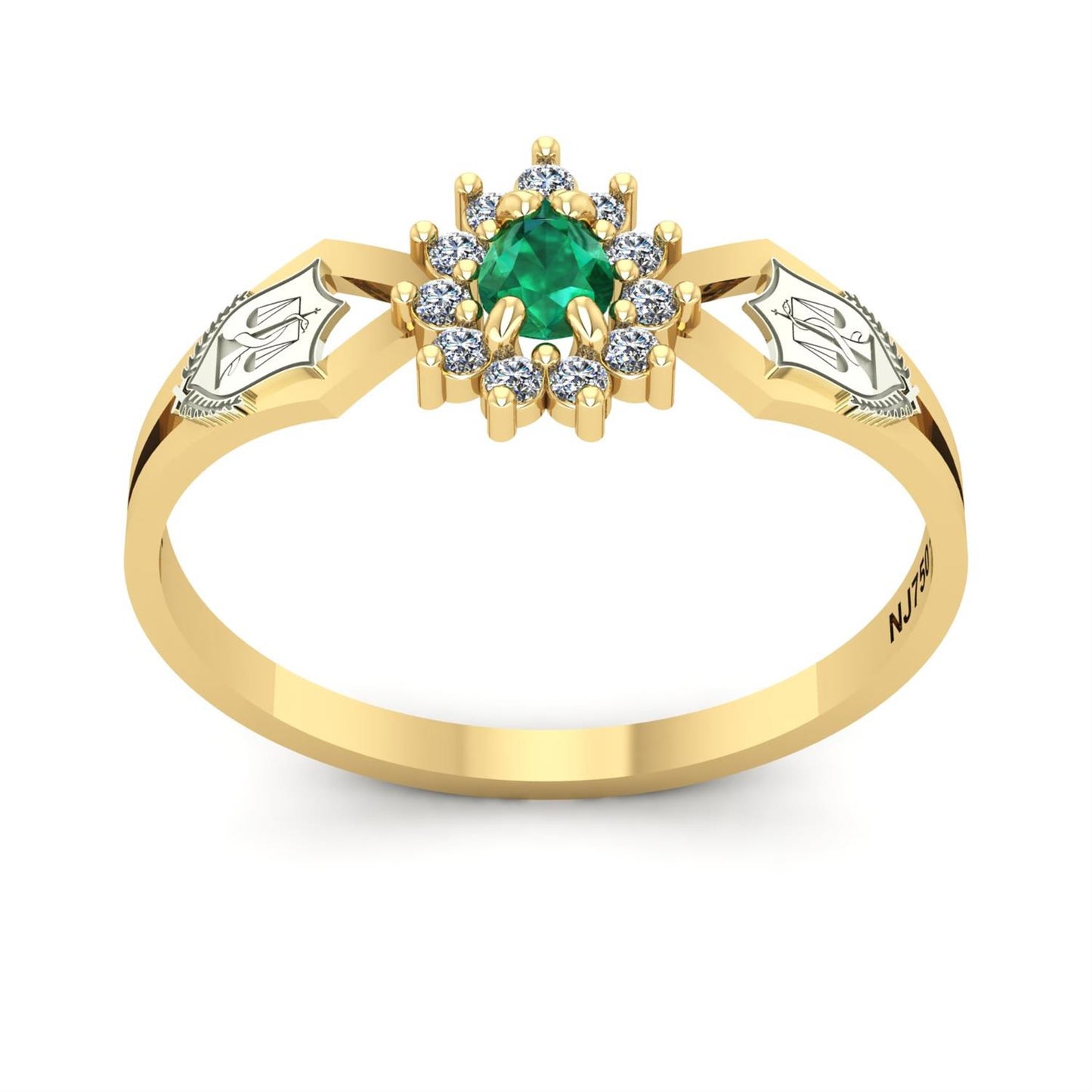 Anel de Formatura de Nutrição Lovely III Ouro 18k