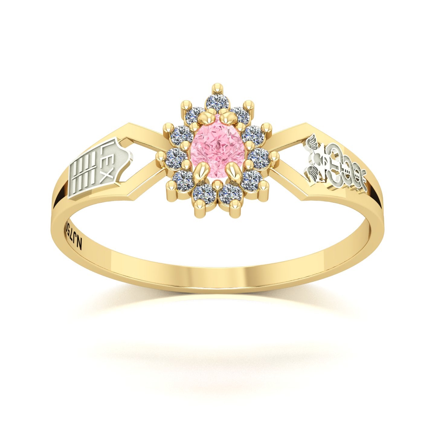 Anel de Formatura de Ciências Contábeis Lovely III Ouro 18k