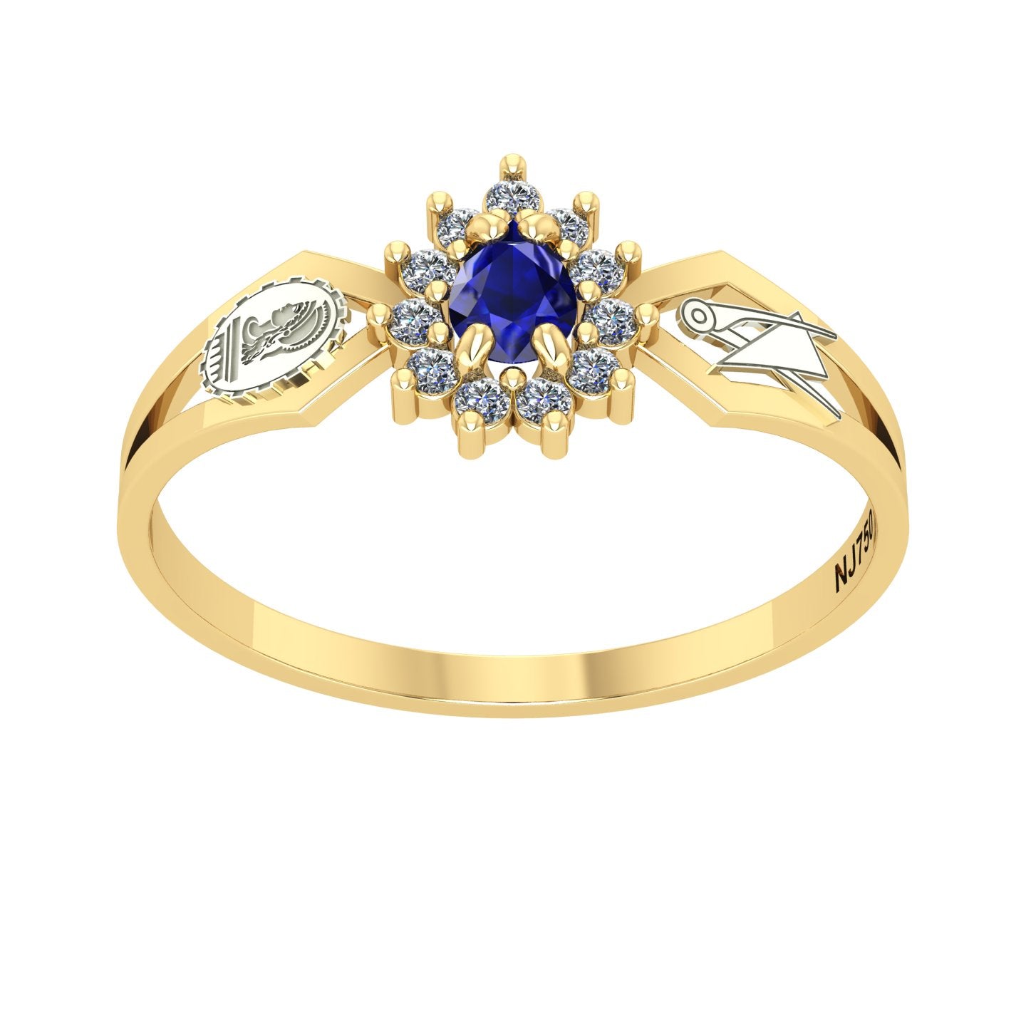 Anel de Formatura de Engenharia Civil Lovely III Ouro 18k