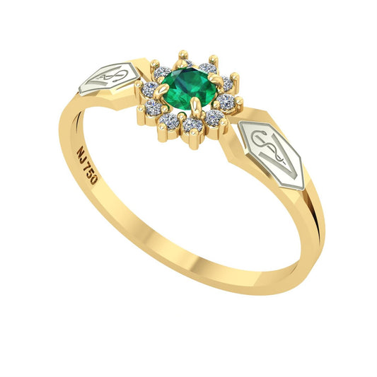 Anel de Formatura de Veterinária Lovely II Ouro 18k