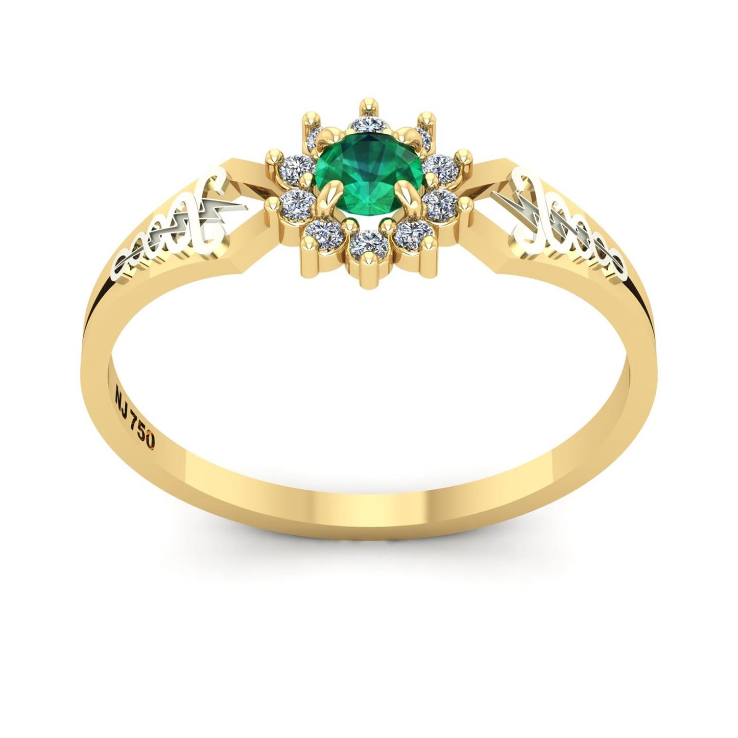 Anel de Formatura de Fisioterapia Lovely II Ouro 18k