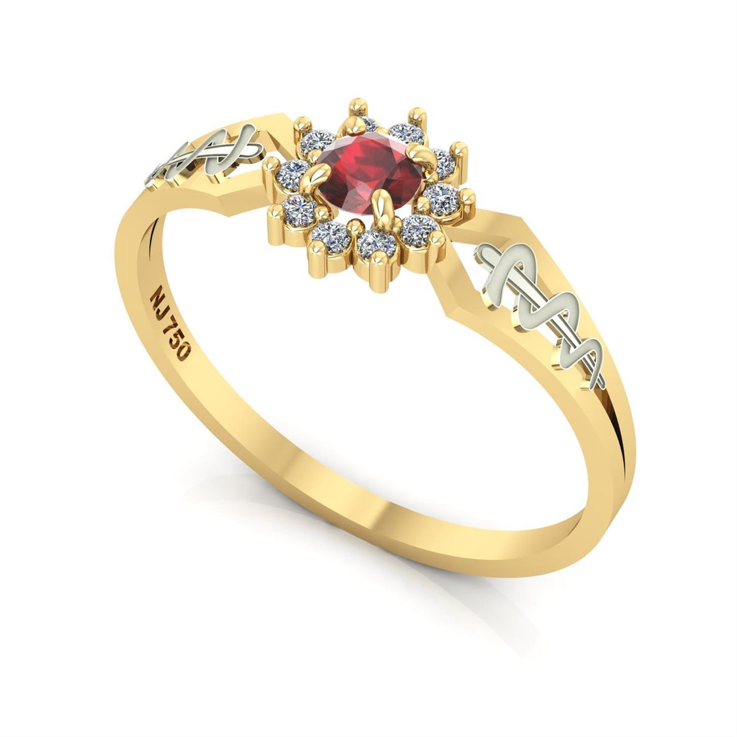 Anel de Formatura de Odontologia Lovely II Ouro 18k
