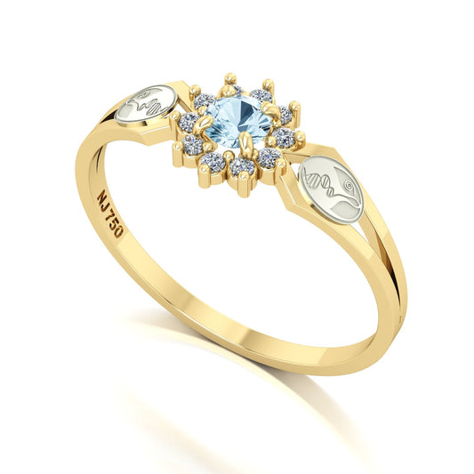 Anel de Formatura de Biologia Lovely II Ouro 18k