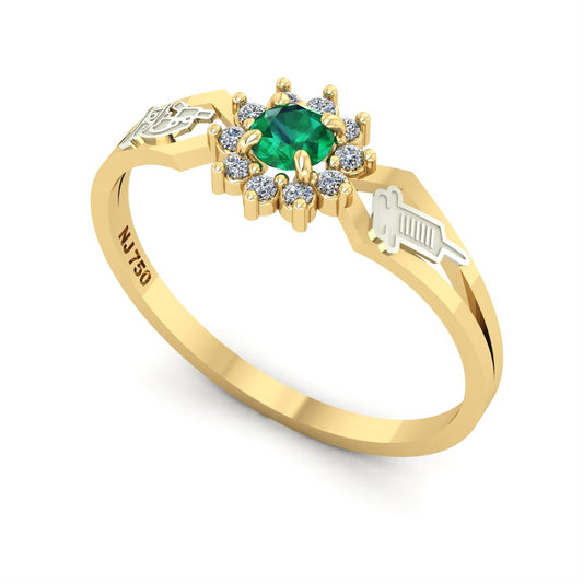 Anel de Formatura de Biomedicina Lovely II Ouro 18k