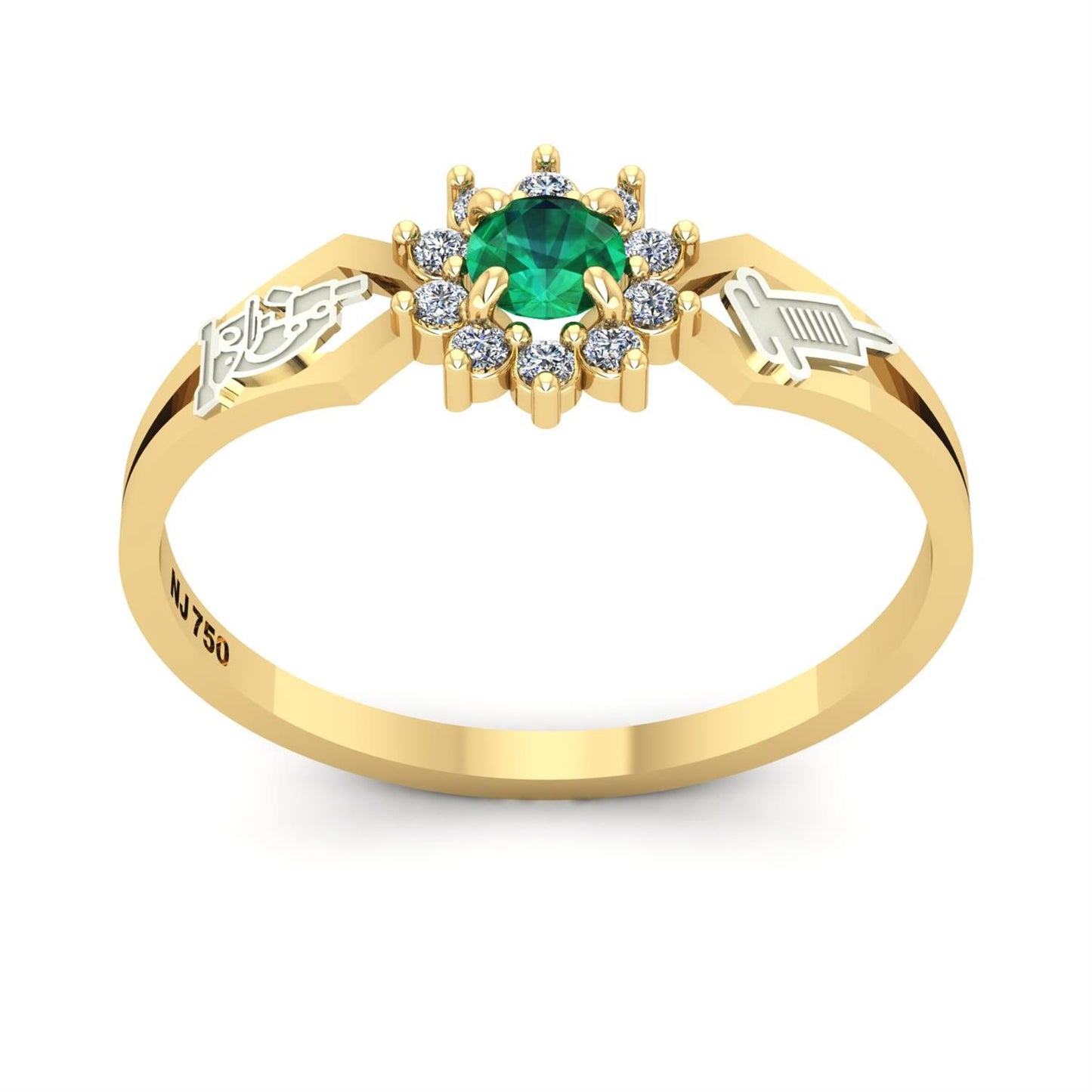 Anel de Formatura de Biomedicina Lovely II Ouro 18k