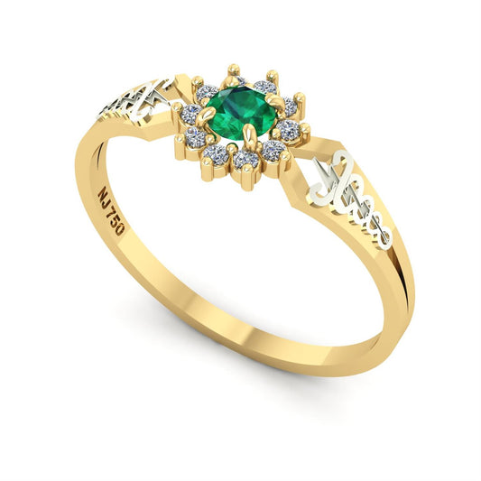 Anel de Formatura de Fisioterapia Lovely II Ouro 18k