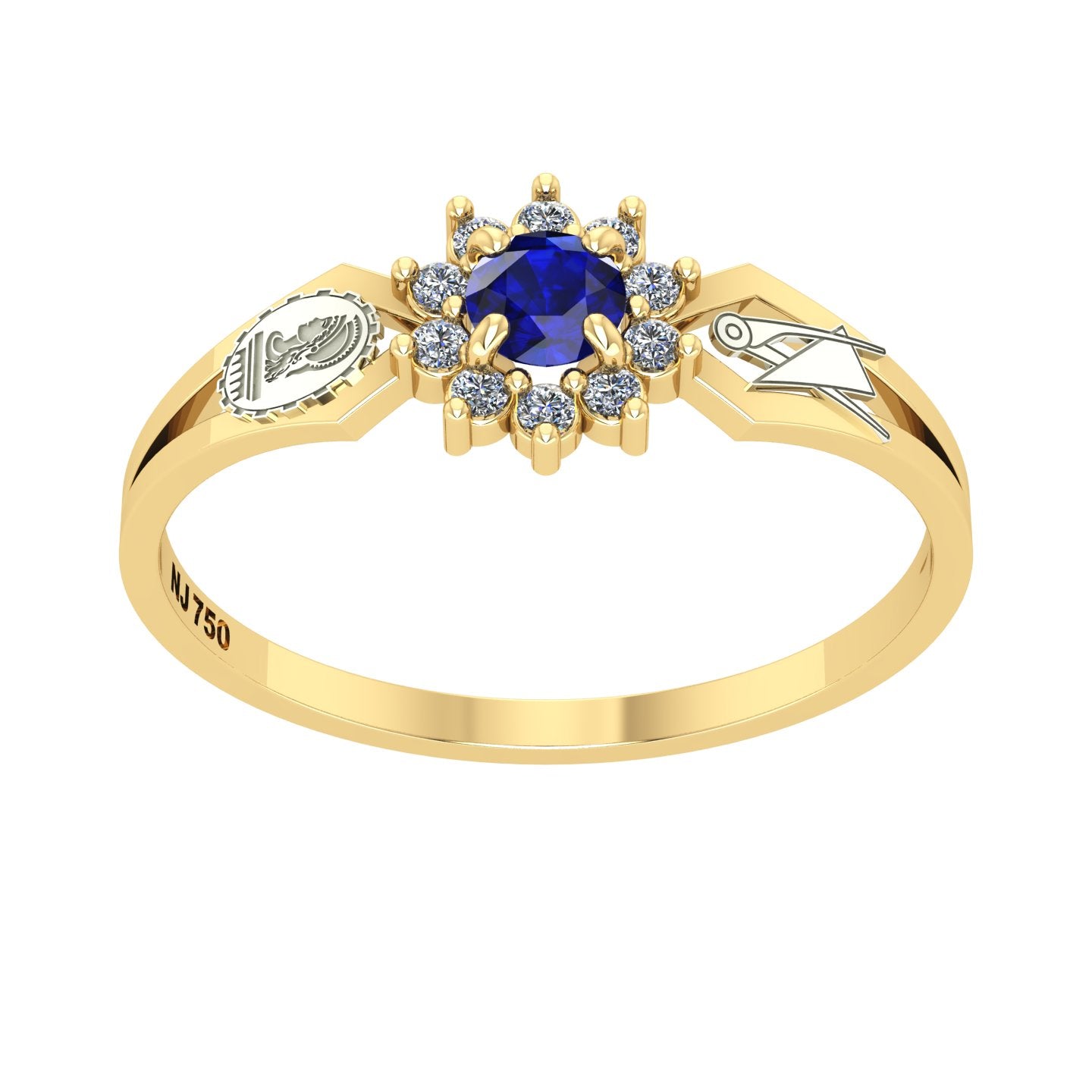 Anel de Formatura de Engenharia Civil Lovely II Ouro 18k