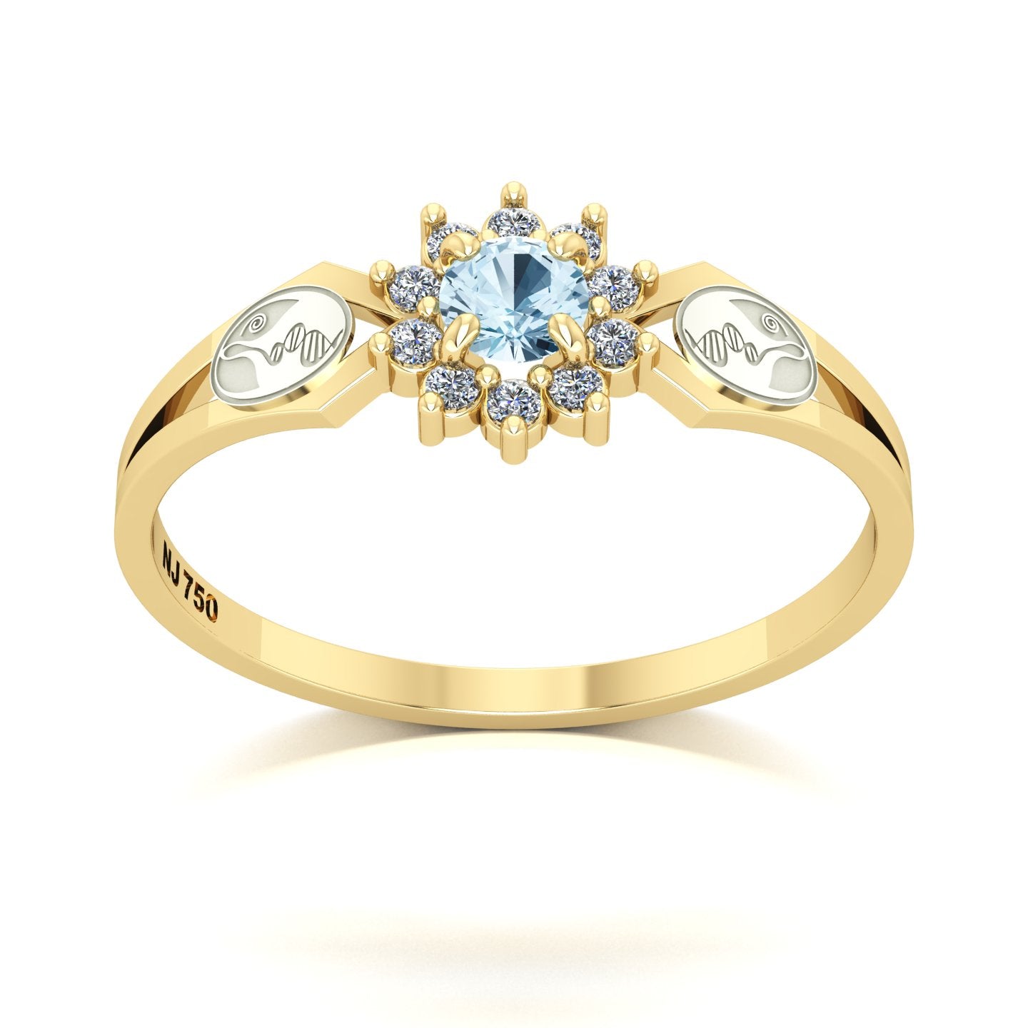 Anel de Formatura de Biologia Lovely II Ouro 18k