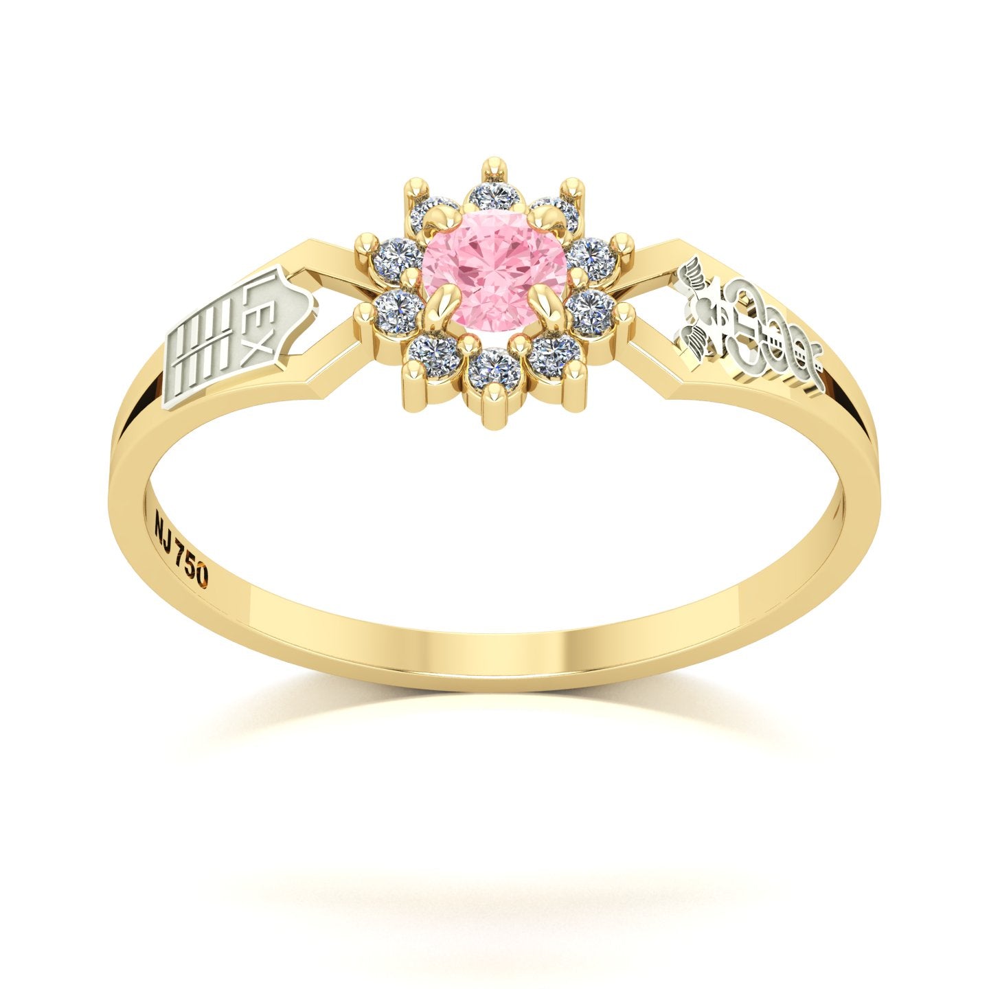 Anel de Formatura de Ciências Contábeis Lovely II Ouro 18k