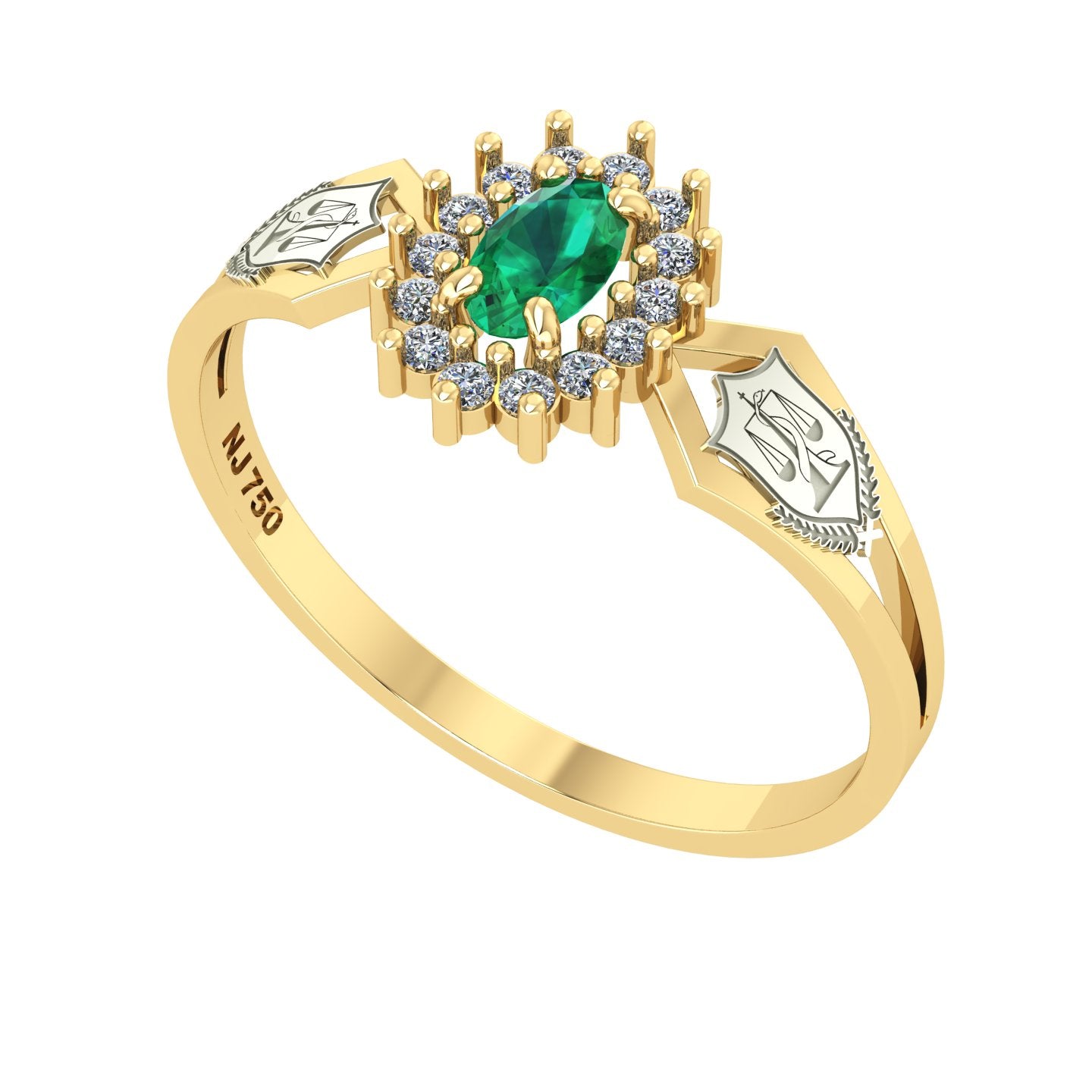 Anel de Formatura de Nutrição Lovely IV Ouro 18k