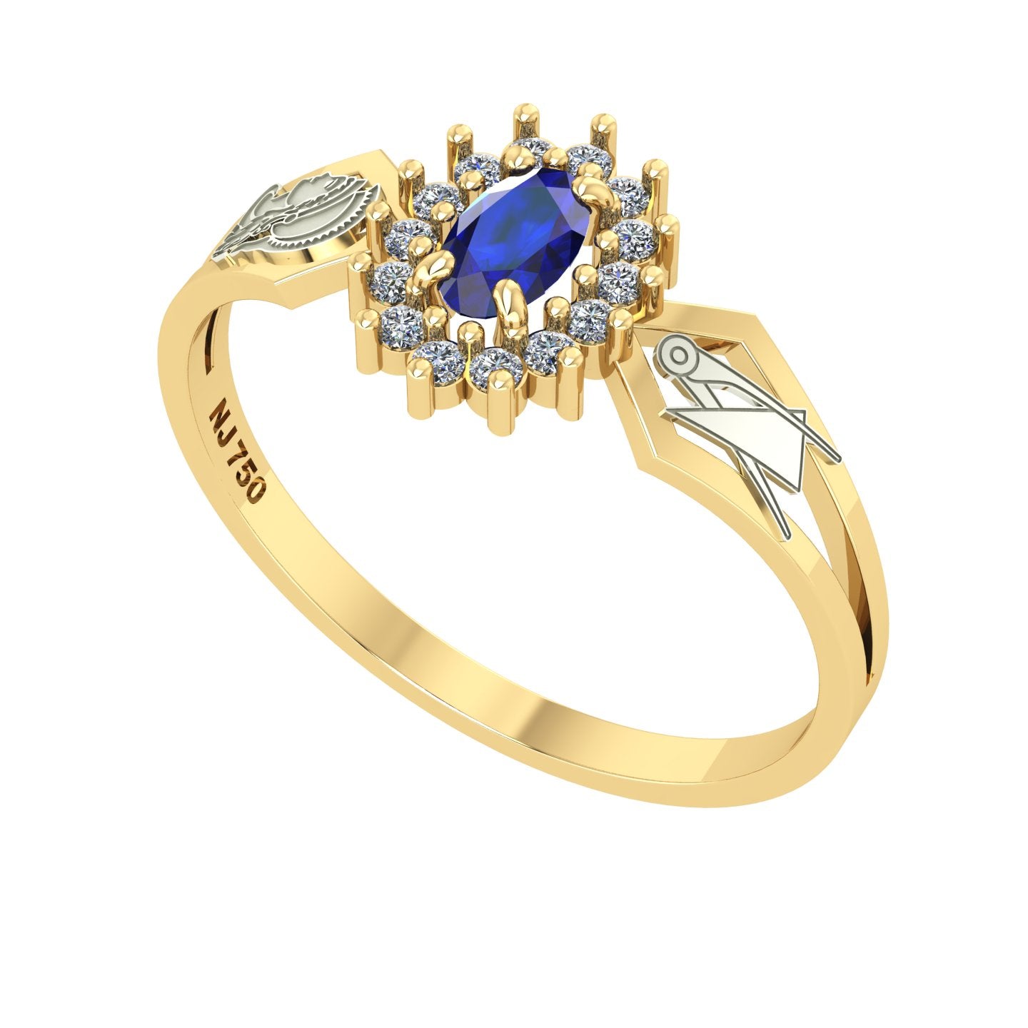 Anel de Formatura de Engenharia de Produção Lovely IV Ouro 18k