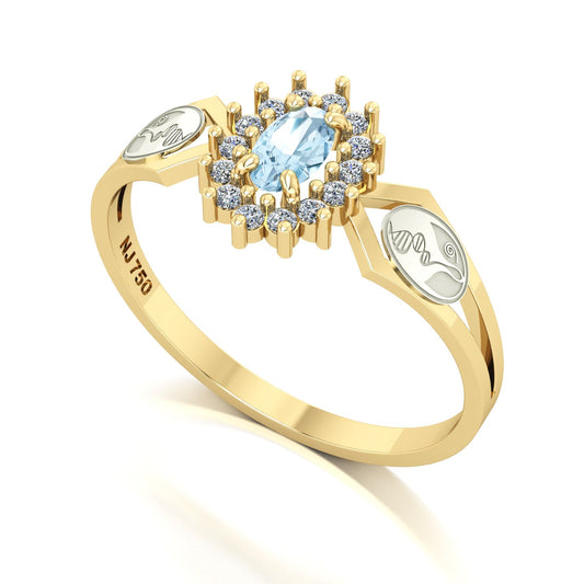 Anel de Formatura de Biologia Lovely IV Ouro 18k