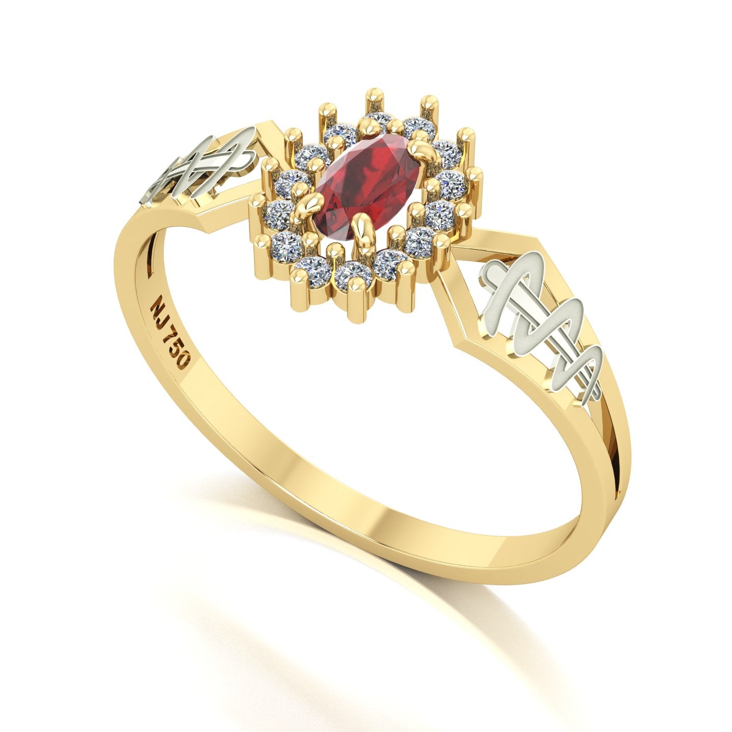 Anel de Formatura de Odontologia Lovely IV Ouro 18k