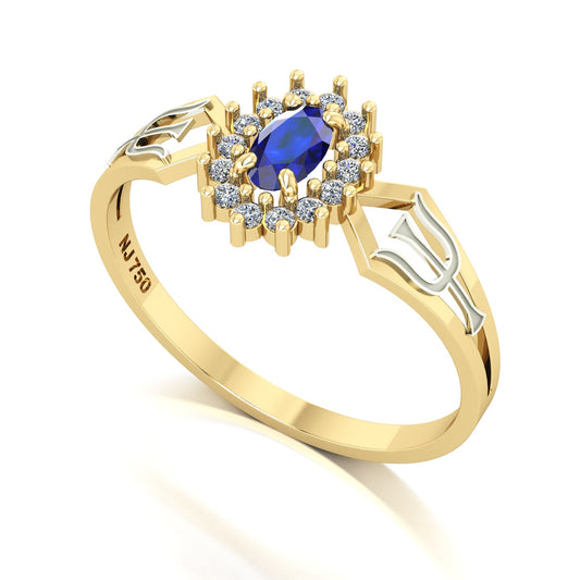 Anel de Formatura de Psicologia Lovely IV Ouro 18k