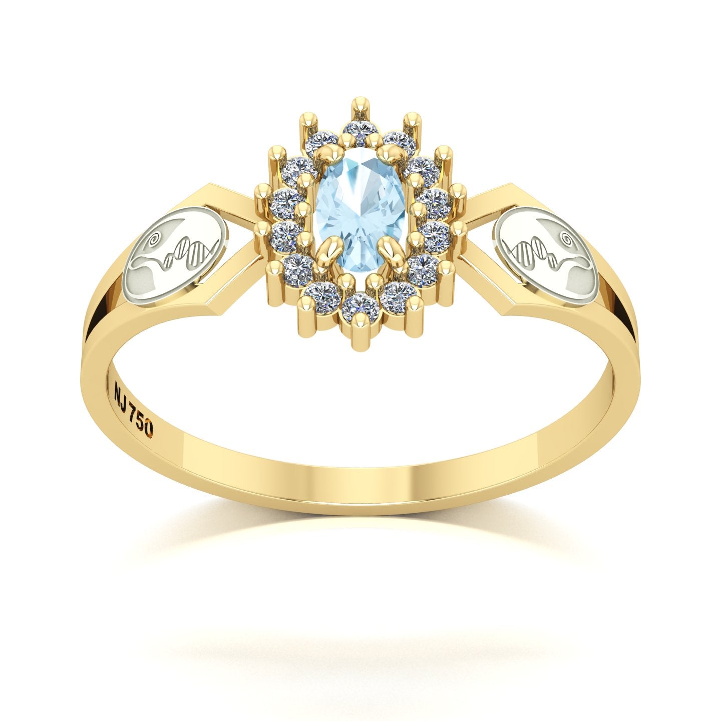 Anel de Formatura de Biologia Lovely IV Ouro 18k