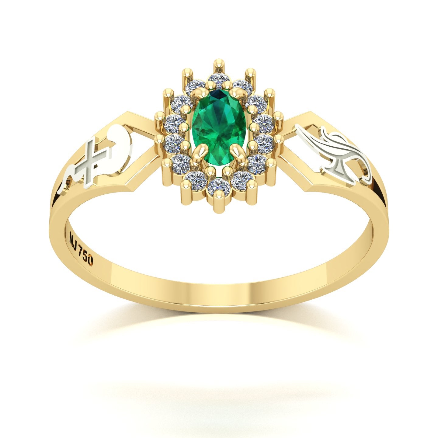 Anel de Formatura de Enfermagem Lovely IV Ouro 18k