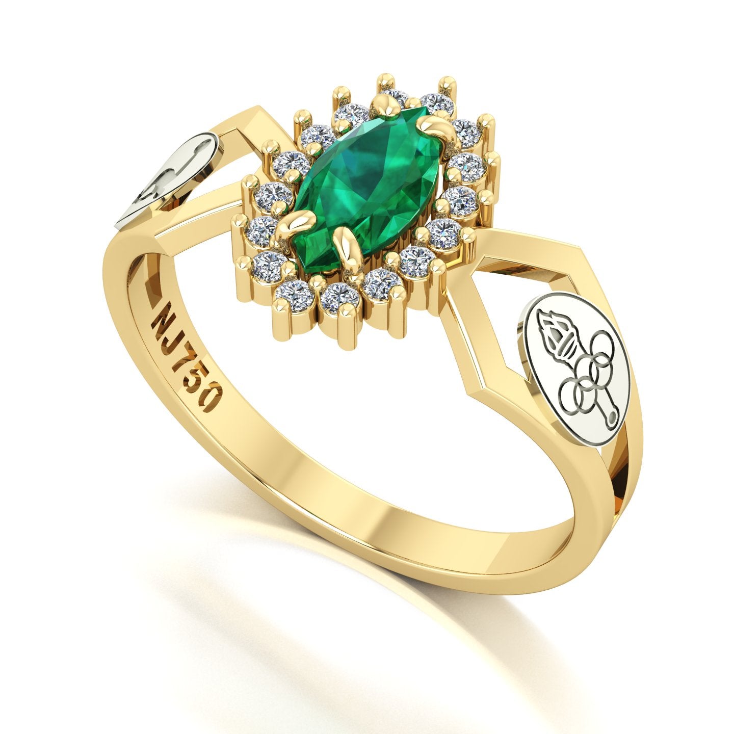 Anel de Formatura de Educação Física Lovely V Ouro 18k