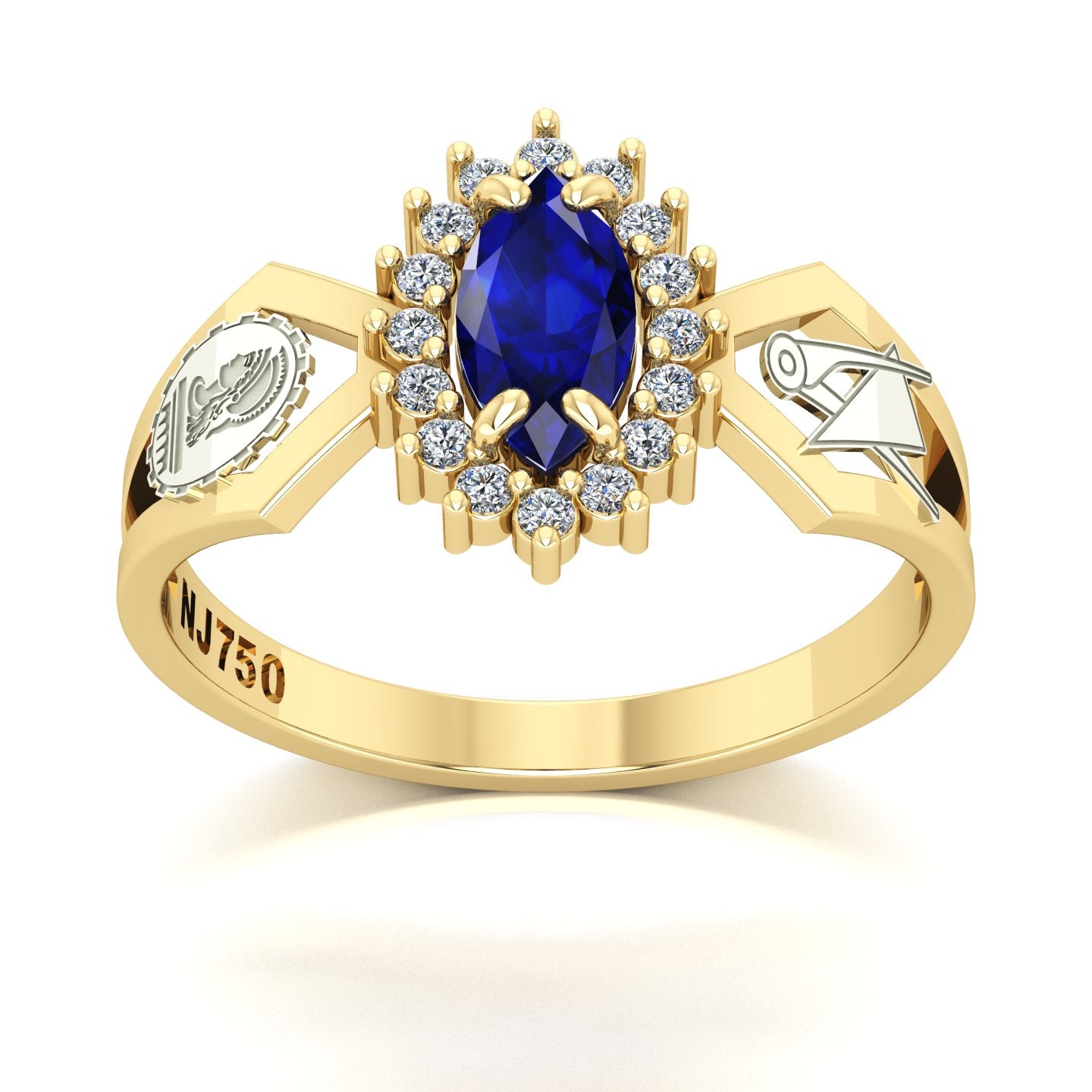 Anel de Formatura de Engenharia Civil Lovely V Ouro 18k