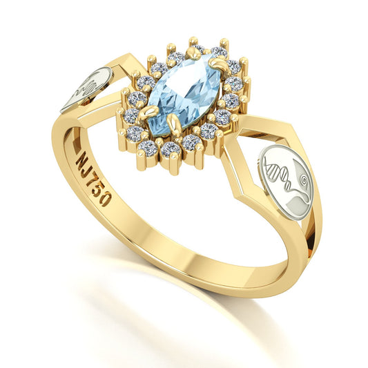 Anel de Formatura de Biologia Lovely V Ouro 18k