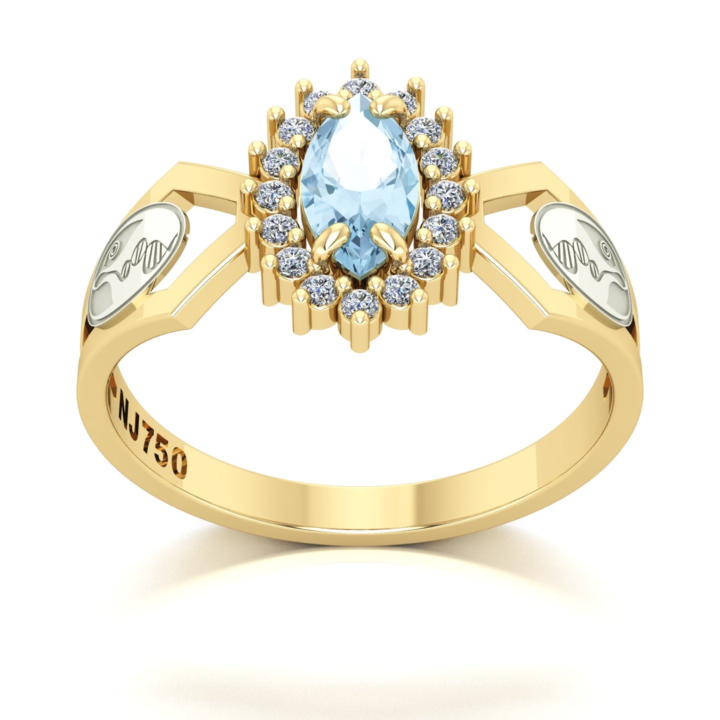Anel de Formatura de Biologia Lovely V Ouro 18k