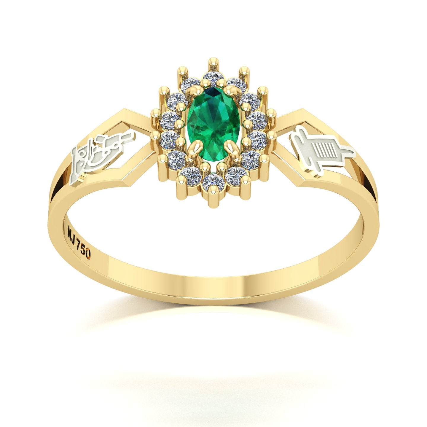 Anel de Formatura de Biomedicina Lovely IV Ouro 18k