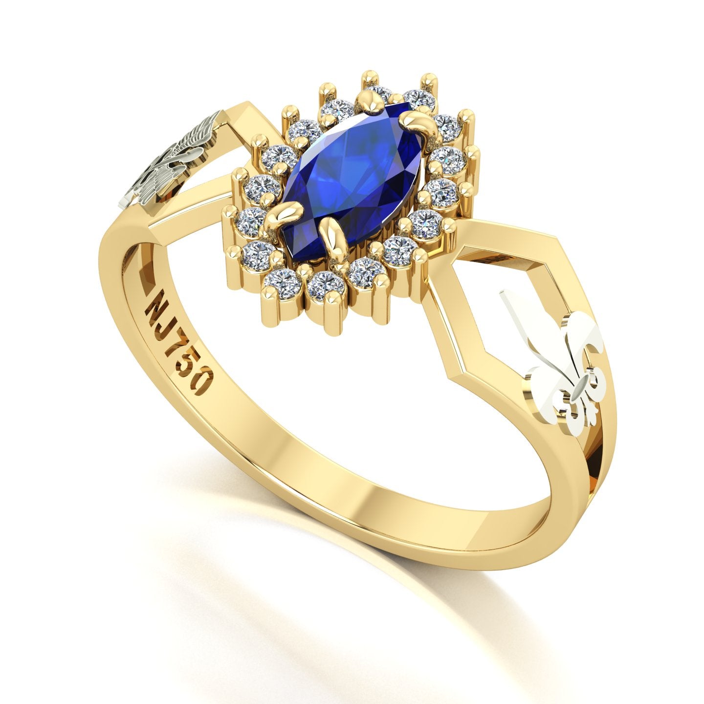 Anel de Formatura de Pedagogia Lovely V Ouro 18k