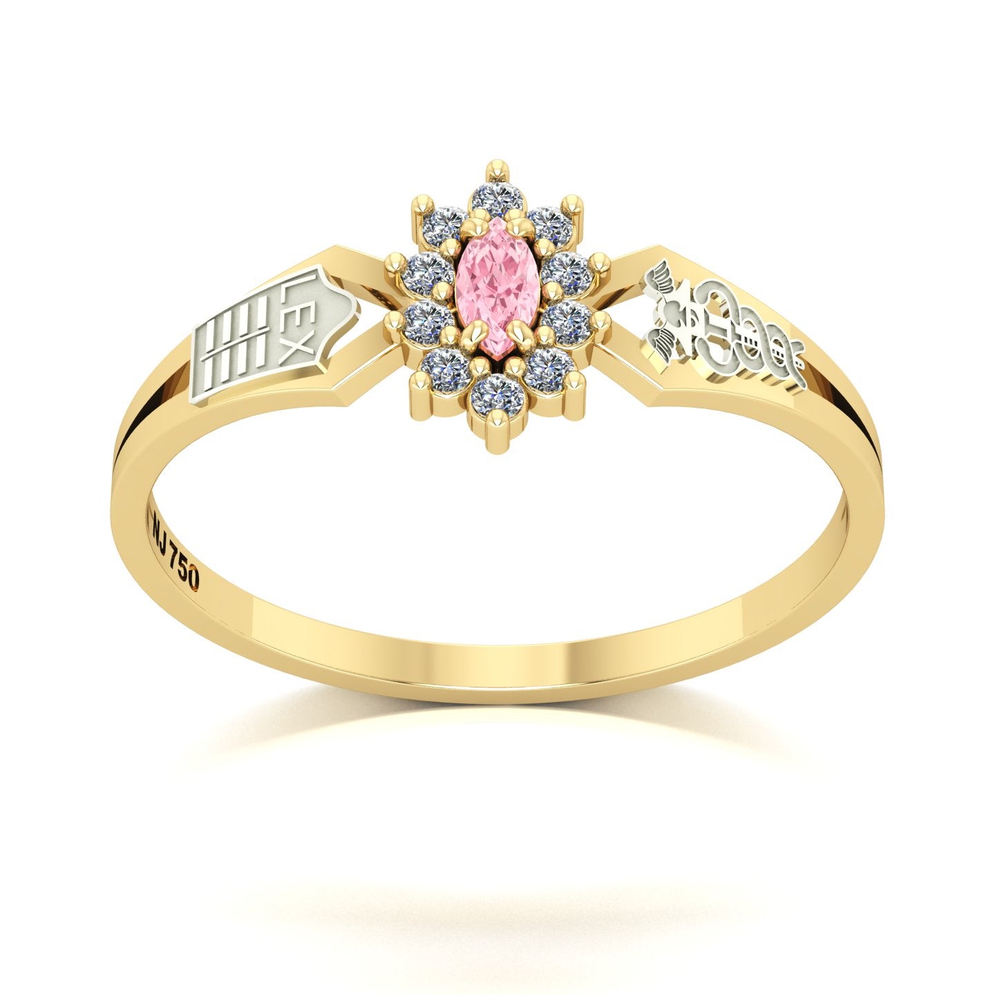 Anel de Formatura de Ciências Contábeis Lovely Ouro 18k