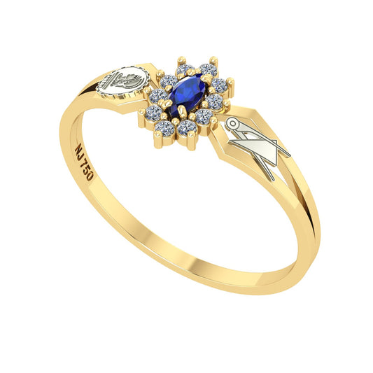 Anel de Formatura de Engenharia Civil Lovely Ouro 18k