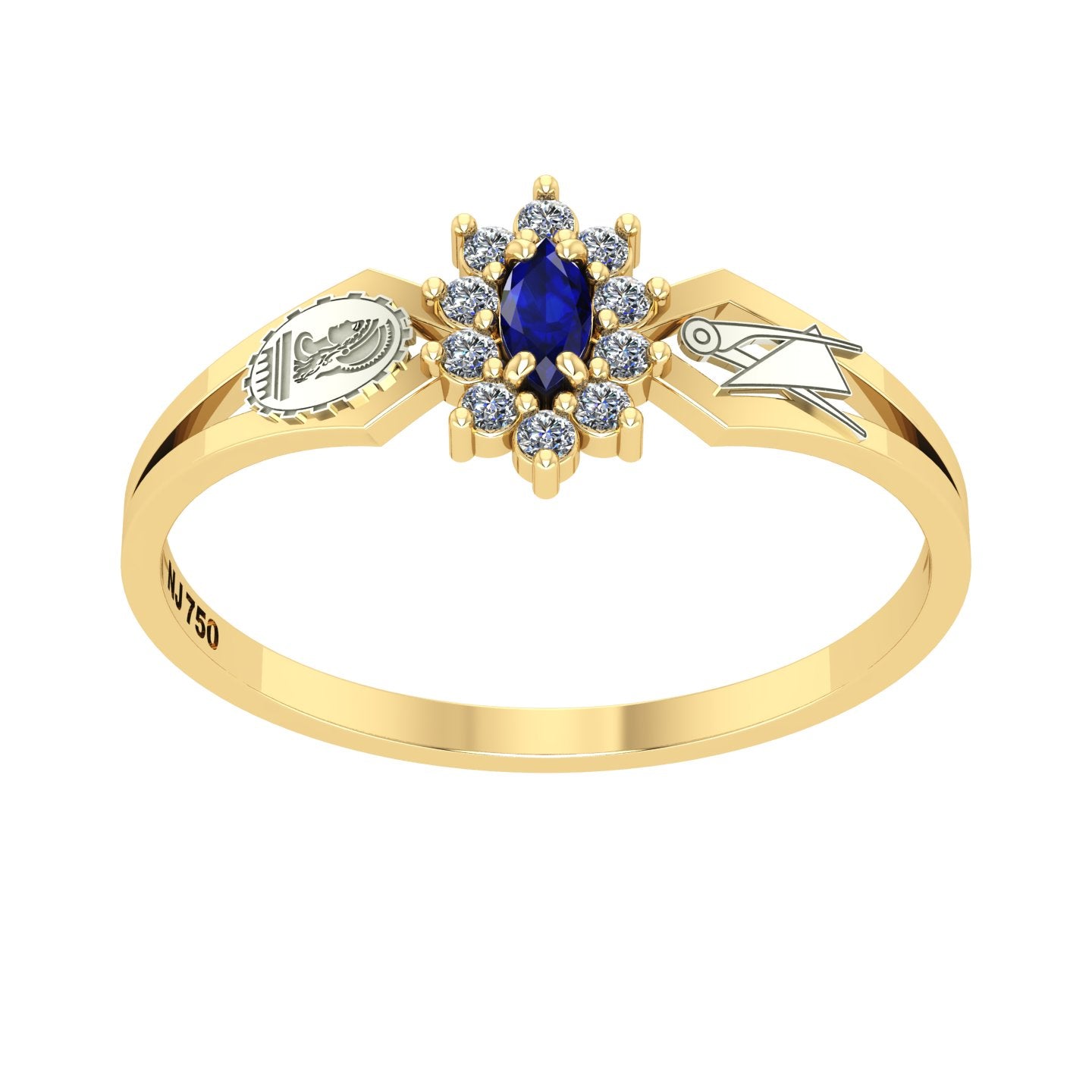Anel de Formatura de Engenharia Civil Lovely Ouro 18k