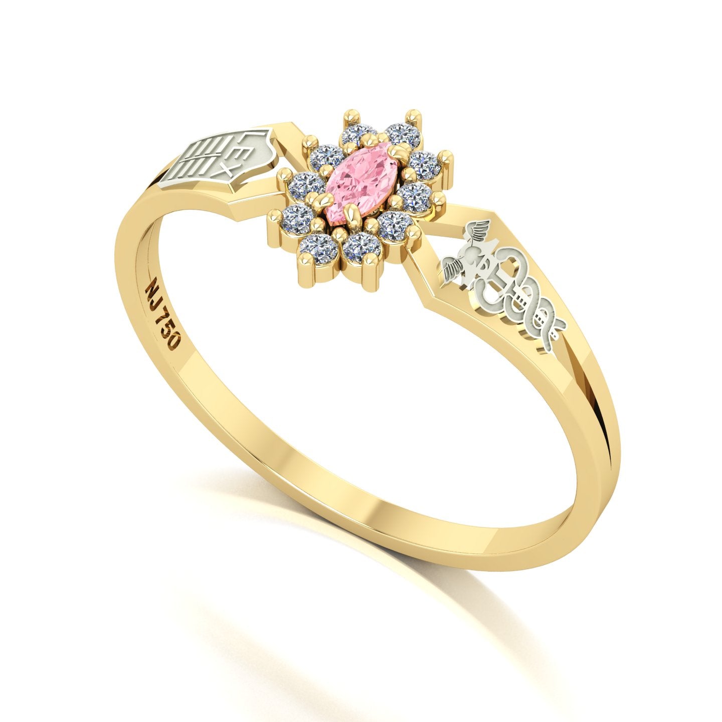 Anel de Formatura de Ciências Contábeis Lovely Ouro 18k