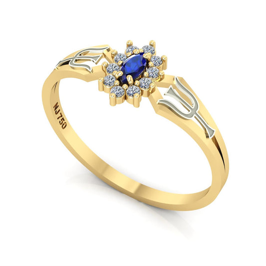 Anel de Formatura de Psicologia Lovely Ouro 18k