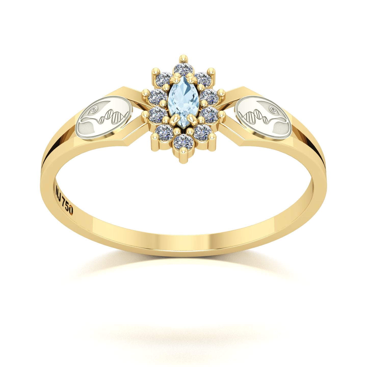 Anel de Formatura de Biologia Lovely Ouro 18k