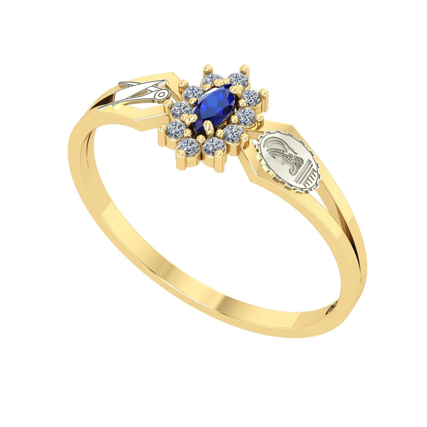 Anel de Formatura de Engenharia Civil Lovely Ouro 18k