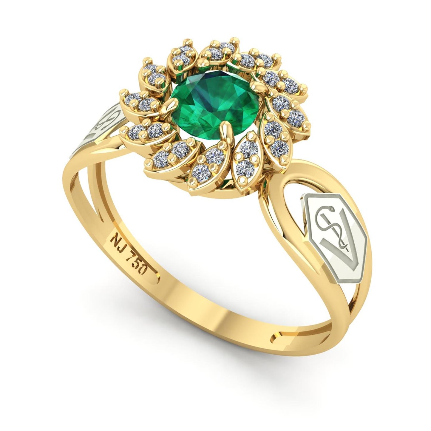 Anel de Formatura de Veterinária Magnus Flos II Ouro 18k