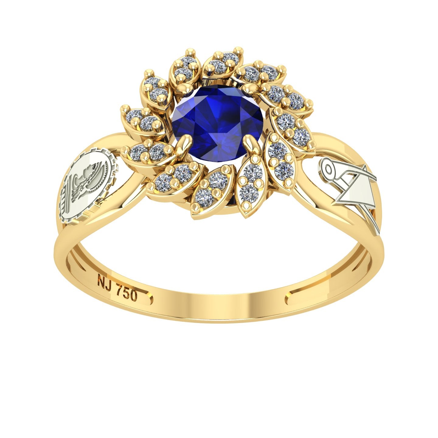 Anel de Formatura de Engenharia Civil Magnus Flos II Ouro 18k