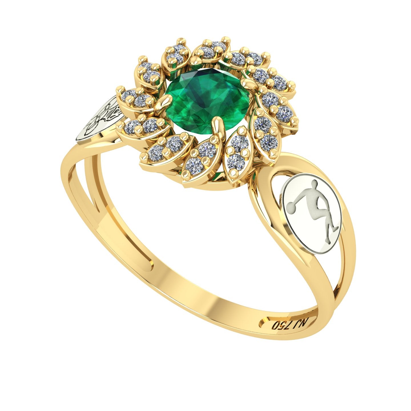 Anel de Formatura de Ed. Física Magnus Flos II Ouro 18k