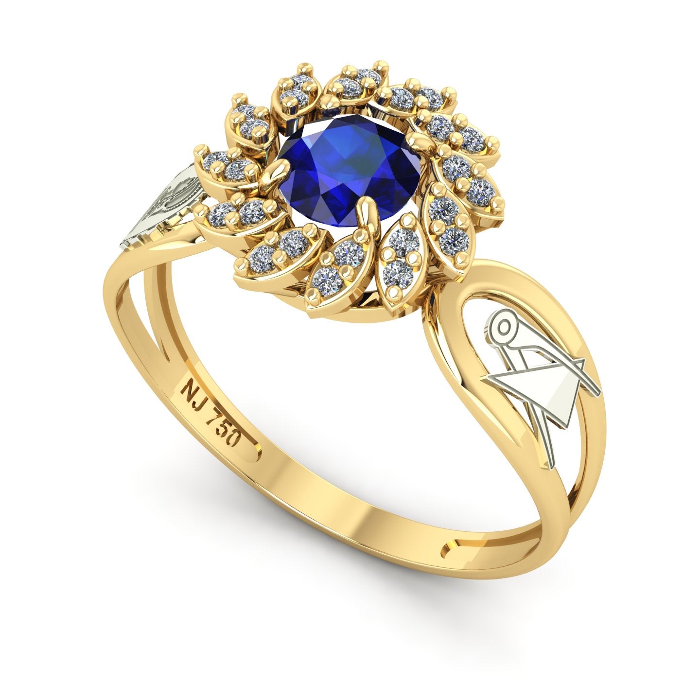 Anel de Formatura de Engenharia Civil Magnus Flos II Ouro 18k