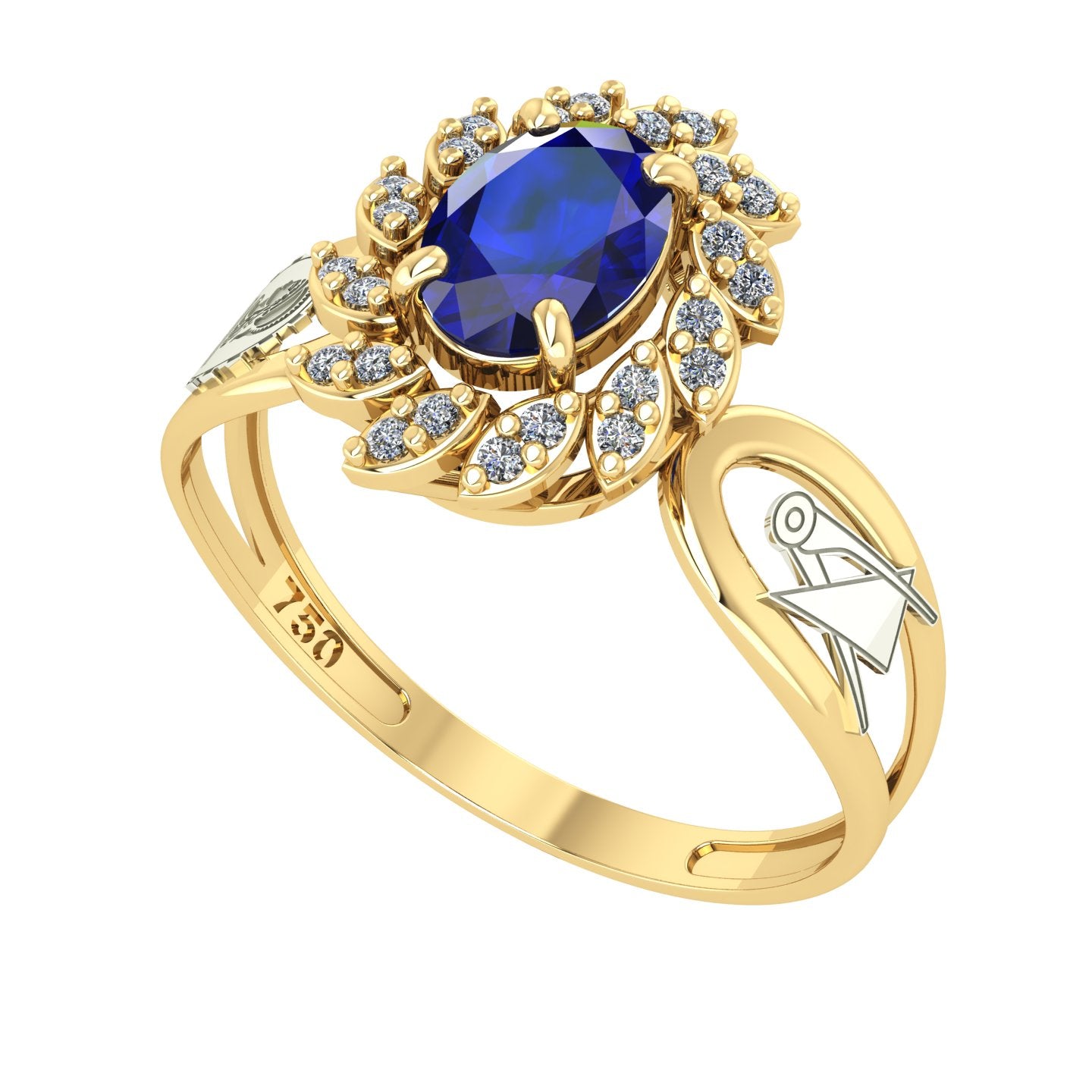 Anel de Formatura de Engenharia Civil Magnus Flos Ouro 18k