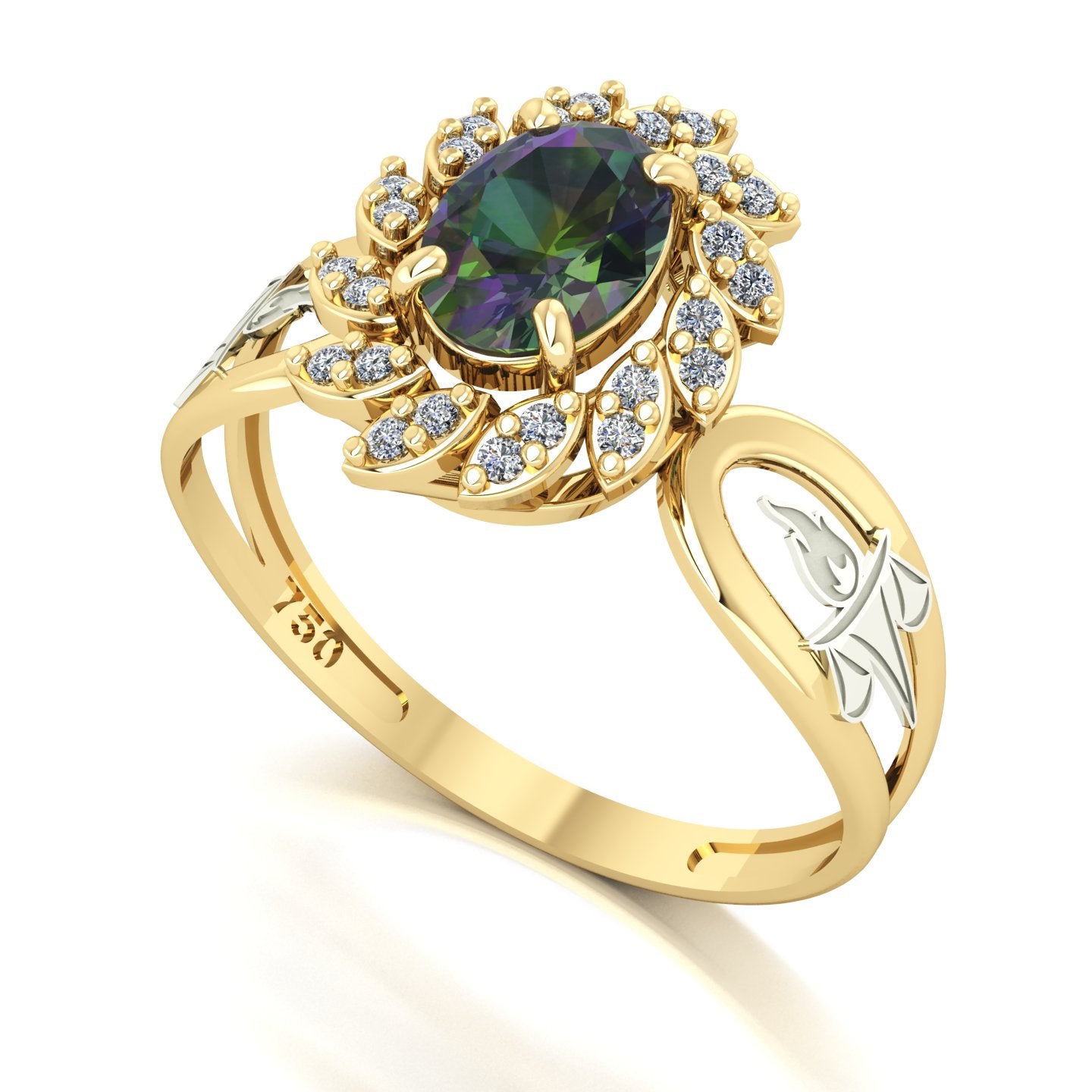 Anel de Formatura de Serviço Social Magnus Flos Ouro 18k