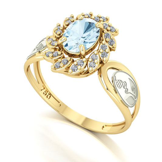 Anel de Formatura de Biologia Magnus Flos Ouro 18k