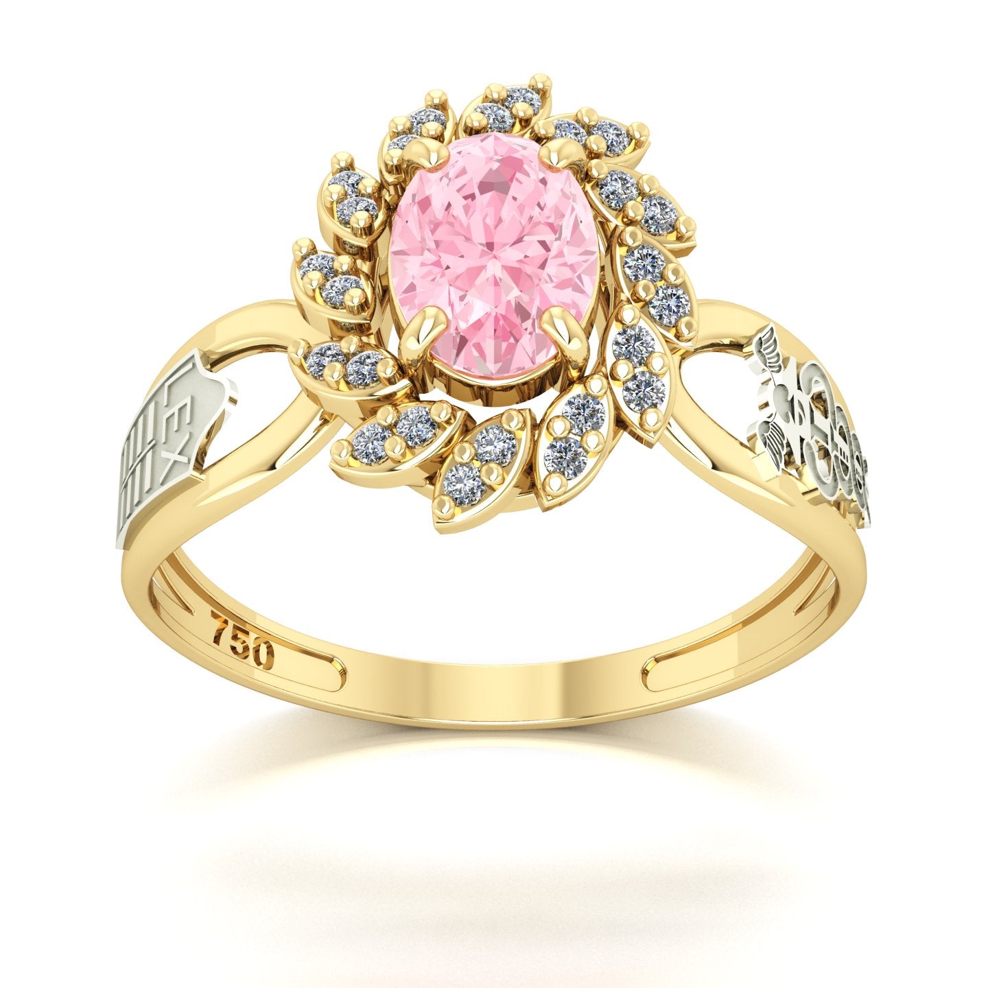 Anel de Formatura de Ciências Contábeis Magnus Flos Ouro 18k