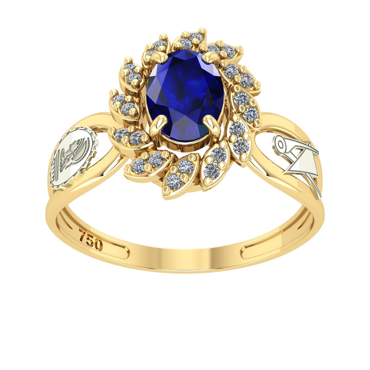 Anel de Formatura de Engenharia Civil Magnus Flos Ouro 18k