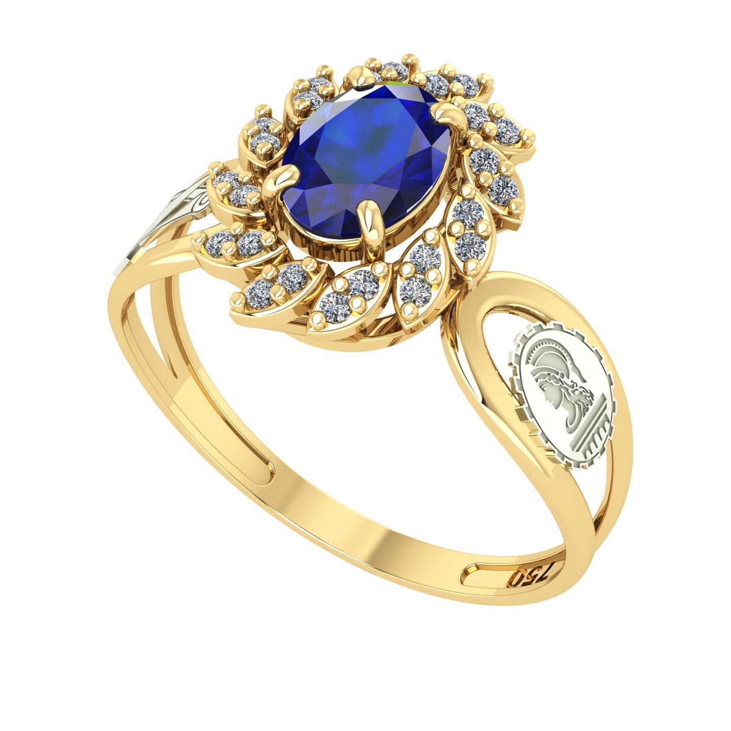 Anel de Formatura de Engenharia Civil Magnus Flos Ouro 18k