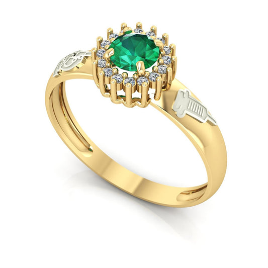 Anel de Formatura de Biomedicina Majestic Ouro 18k