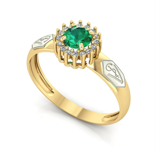 Anel de Formatura de Veterinária Majestic Ouro 18k