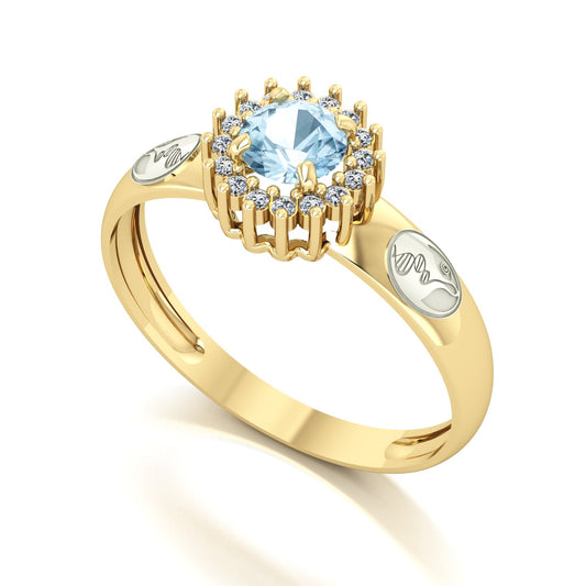 Anel de Formatura de Biologia Majestic Ouro 18k